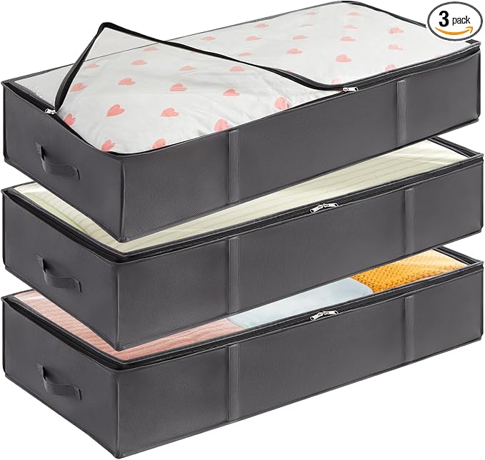 Lifewit 95L 3 Pack Under Bed Storage Containers, Large Capacity Blanket Storage by Lifewit