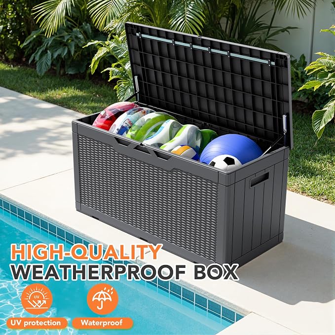 105 Gallon Deck Box Outdoor Indoor Waterproof Storage Box - Image 3