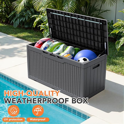 105 Gallon Deck Box Outdoor Indoor Waterproof Storage Box - Image 3