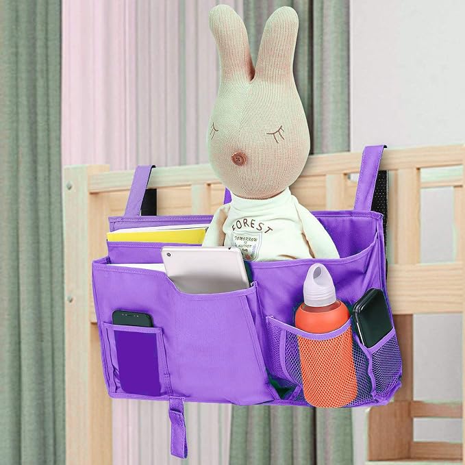 Sugaroom Purple Bedside Storage and Organizer - Image 5