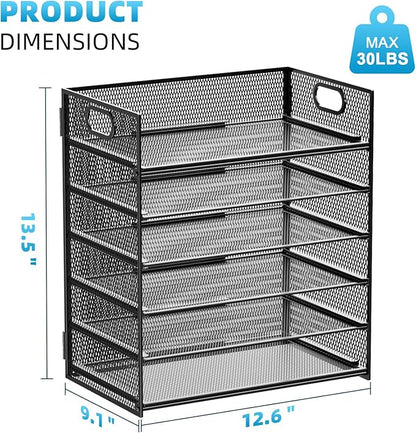 Marbrasse 6 Tier Paper Organizer Letter Tray - Image 4