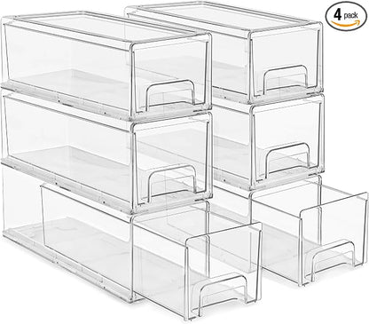 Sorbus Small Wide Clear Storage Drawers – Stackable Storage Drawers by Sorbus