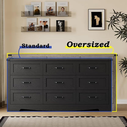 9-Drawer Dresser for Bedroom, Modern Wooden Chest of Drawers - Image 4