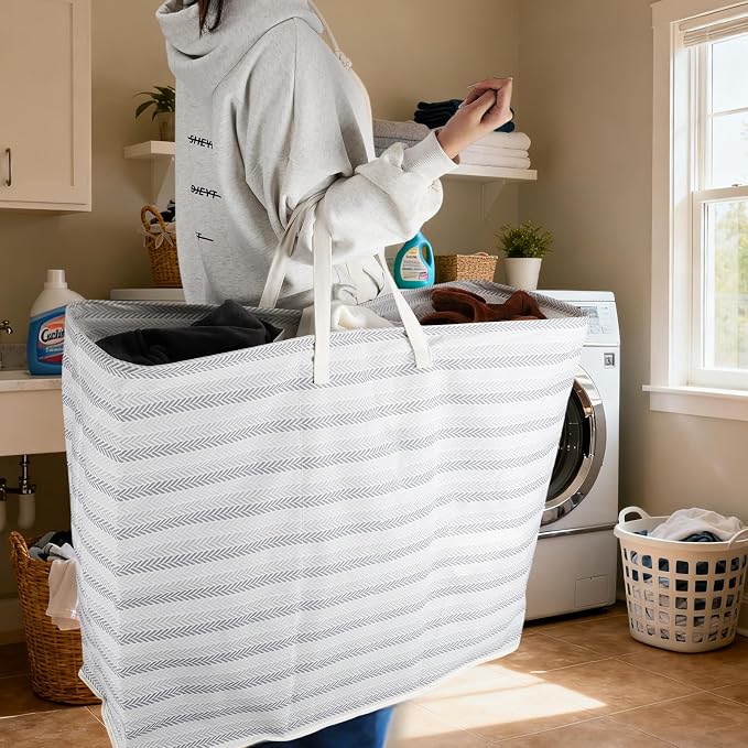 XXXXXL 53gal Large Laundry Basket, Laundry Hamper 3 Section - Image 8