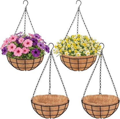 14" Large Hanging Baskets for Plants Outdoor by PIKAMAO