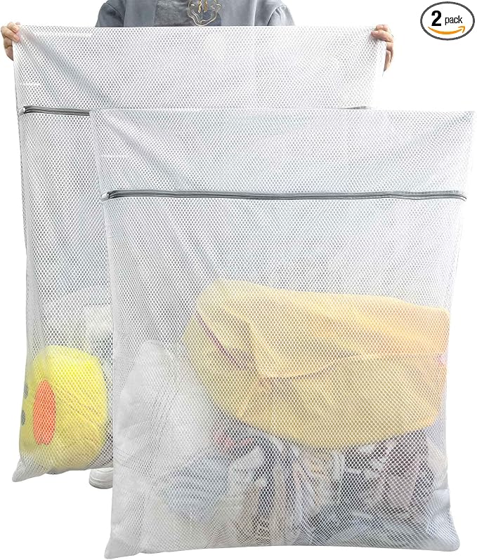 Oversized Honeycomb Mesh Laundry Bags, 2 Pack 35x43.3 inch Heavy Duty Delicate by MARMINS