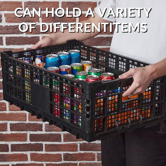 Collapsible Storage Crates, 52 Liter Heavy Duty Foldable Plastic Crates - Image 3