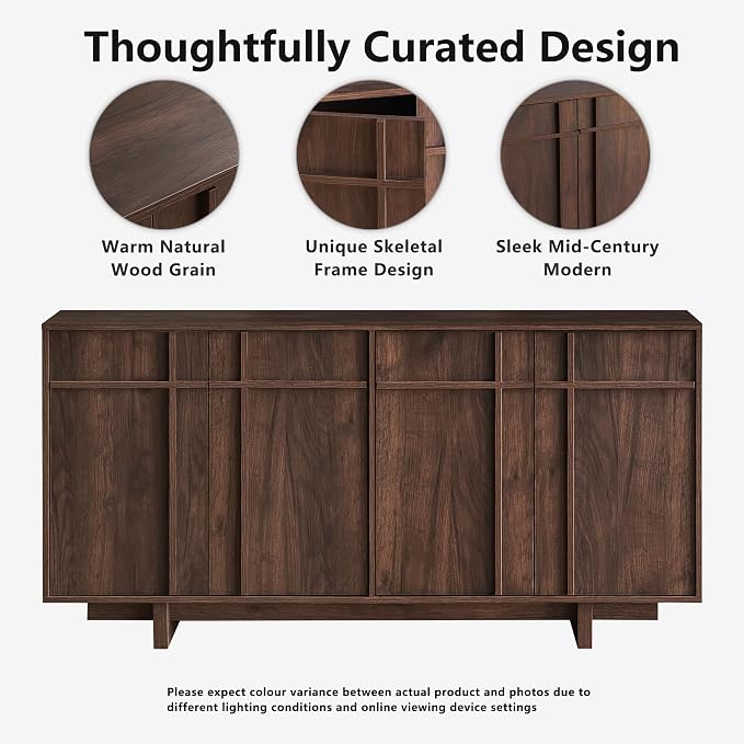 63" Sideboard Buffet Cabinet - Image 3