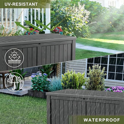 150 Gallon Waterproof Outdoor Storage Box, Resin Deck Box, Lockable Outside - Image 7
