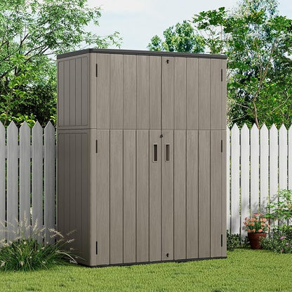 KINYING Outdoor Storage Cabinet Waterproof, 57 Cu.ft Resin Vertical Outdoor - Image 4