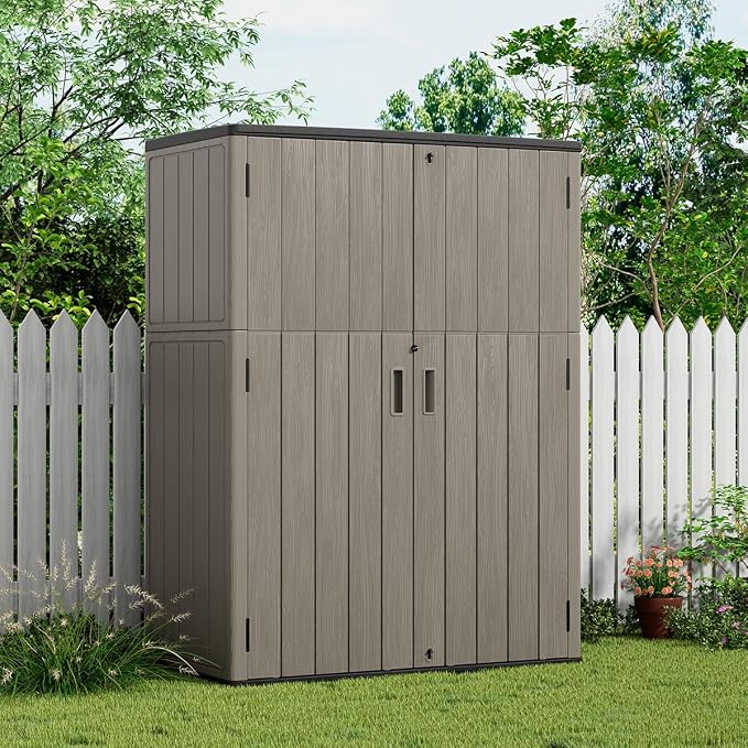 KINYING Outdoor Storage Shed, 57 Cu.ft Vertical Outdoor Storage Cabinet - Image 3