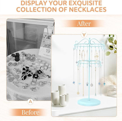 iDavosic.ly 2 Tier Rotating Necklace Holder Organizer - Image 6