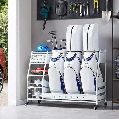 Lauren&Harold Golf Bag Organizer Garage Storage, Golf Storage Rack Stand Fits 2 by LaurenHarold