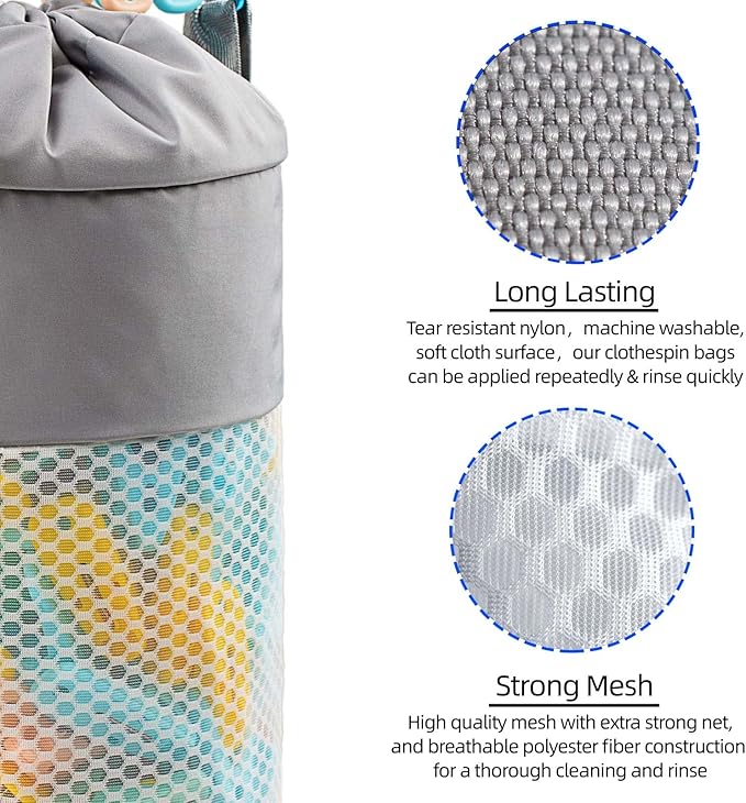 Mesh Clothespin Bag Holder Outside, Ventilation and Moisture Resistance - Image 4