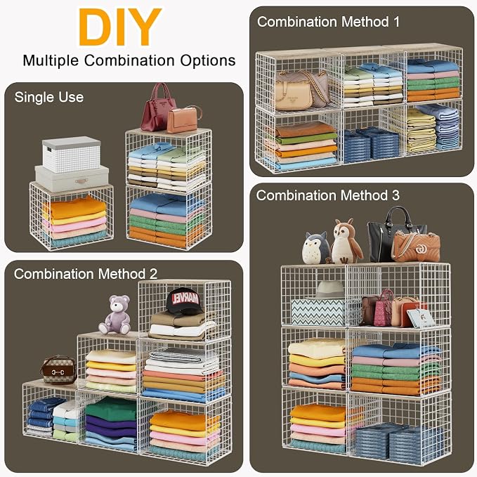 6 Pack Closet Organizers And Storage, Stackable Closet Shelf Organizer Storage - Image 7