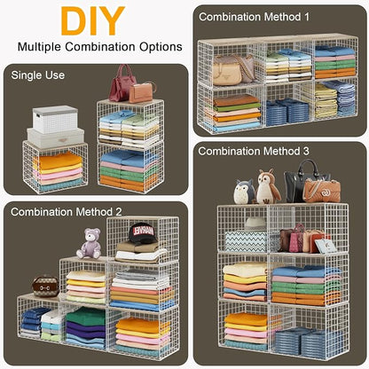6 Pack Closet Organizers And Storage, Stackable Closet Shelf Organizer Storage - Image 7