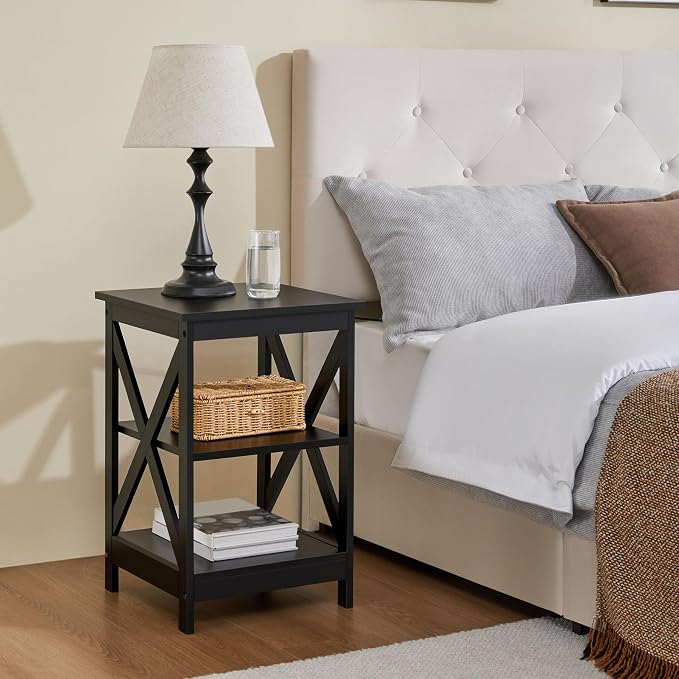 Yaheetech Black End Table Set of 2, Easy Assembly - Image 5
