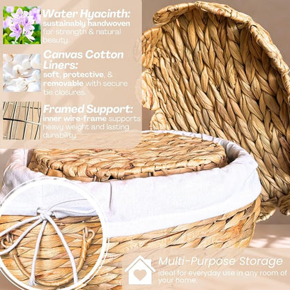 Set of 2 Round Wicker Baskets - Image 5
