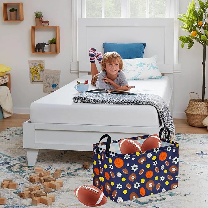 MAIZMZ Kids Hamper Storage Bins Organizer Toy Box Laundry Basket Large Canvas - Image 5