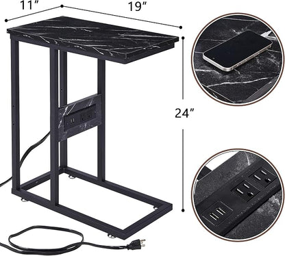 VECELO C Shaped End Side Table - Image 3