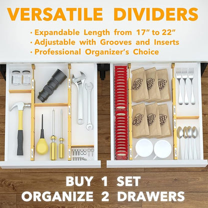 SpaceAid Bamboo Drawer Dividers - Image 6