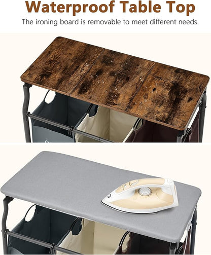 Hoctieon 3 Section Laundry Sorter Cart - Image 6
