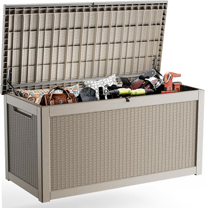 EasyUp 320 Gallon Deck Boxes Waterproof, Outdoor Large Storage Boxes by EASYUP