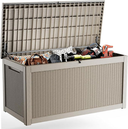 EasyUp 320 Gallon Deck Boxes Waterproof, Outdoor Large Storage Boxes by EASYUP