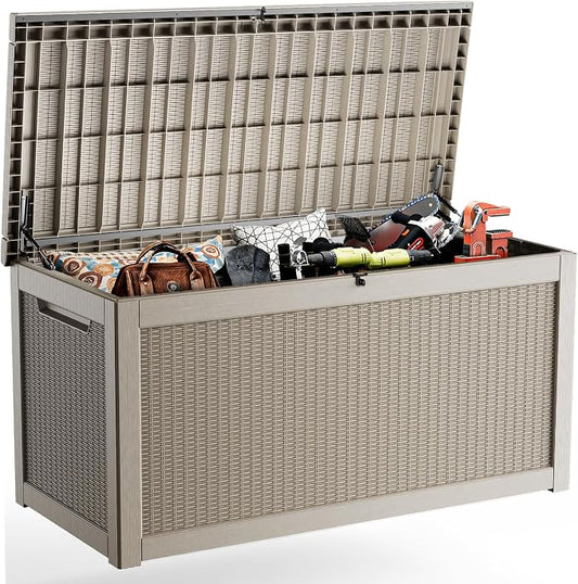 EasyUp 320 Gallon Deck Boxes Waterproof, Outdoor Large Storage Boxes by EASYUP