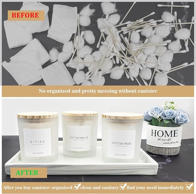 3PCS Modern 13.53oz Transparent Bathroom Canisters - Image 5
