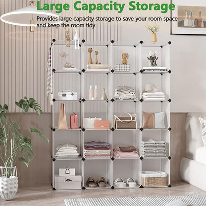C&AHOME Cube Storage Organizer, 20-Cube Shelves Units, Closet Cabinet, DIY - Image 2
