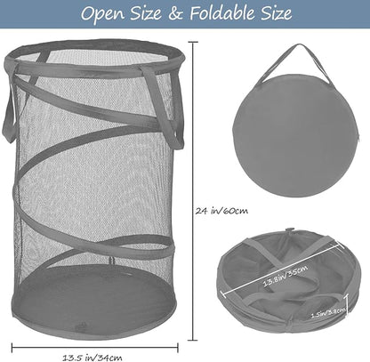 BATTOO Collapsible Laundry Baskets, Foldable Mesh Pop Up Hamper, Portable - Image 2