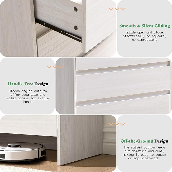 AMERLIFE 5 Drawer Dresser for Bedroom, Anti-Tip Kit, Wood Cabinet Organizer for - Image 5