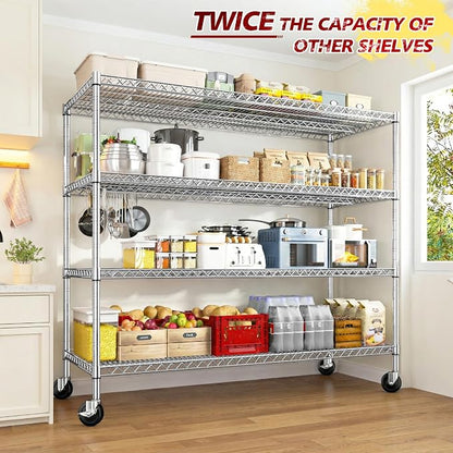 REIBII 55.5''W Storage Shelves 2500LBS Wire Shelving Unit - Image 7