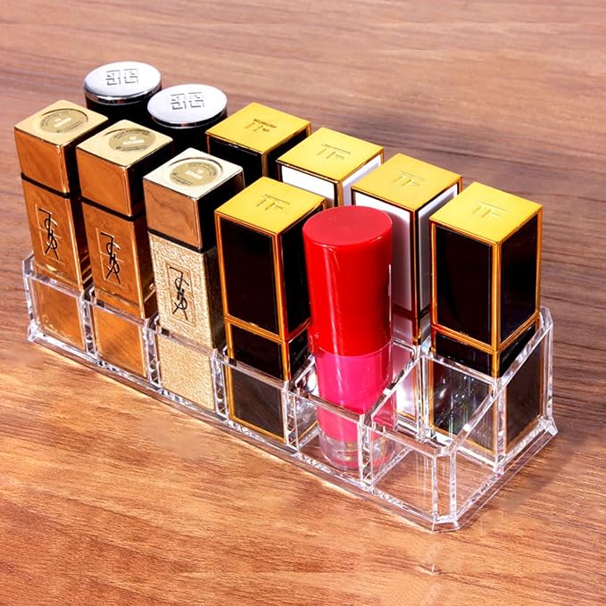 Lipstick Holder 12 Spaces Lipgloss Organizer, 2 Rows by LtyTz