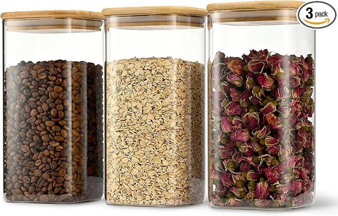 52oz Airtight Glass Square Storage Canister by Delicatedtoservicecustomer