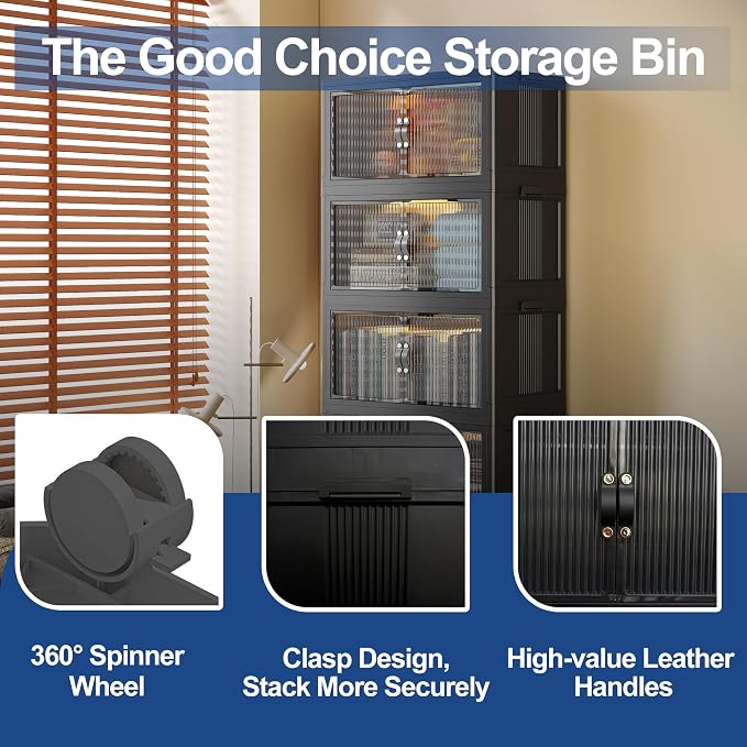 SAILUN 145Gal/580Qt Stackable Storage Bins Folding Collapsible Storage Bins - Image 7