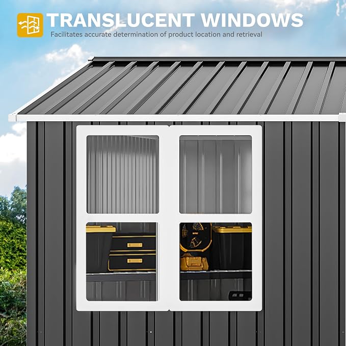 DWVO 10x10ft Large Tool Storage Shed - Image 5