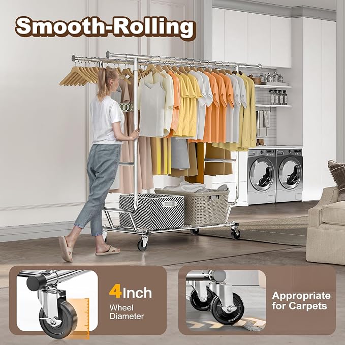 HOKEEPER 600 lbs Commercial Clothing Garment Rack - Image 3