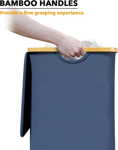 SpaceAid Laundry Hamper with Lid, 110L Large Tall Clothes Basket Bin with - Image 6