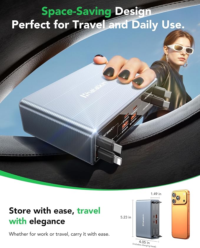 8-in-1 Retractable Charger for Apple Samsung USB C Gan Multiple Devices | 105W - Image 8