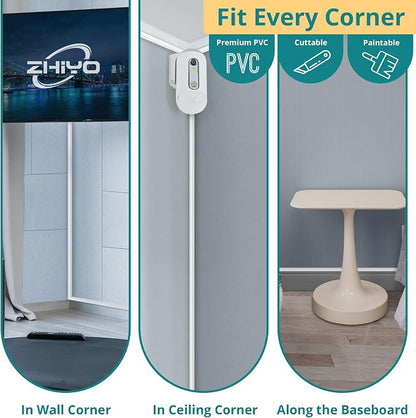 ZhiYo Corner Cable Hider for 1 Cord, Hide Wires on Wall Corner, Self-Adhesive - Image 2