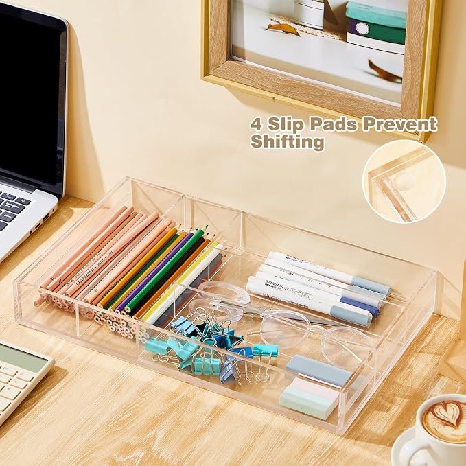 1 Pcs Acrylic Drawer Organizer 9'' up to 18'' x 15'' x 2'' Expandable Drawer - Image 5