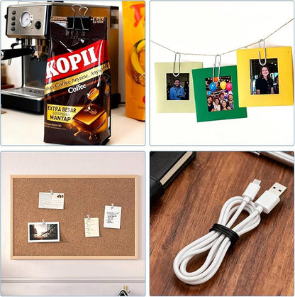 500 PCS Paper Binder and Clips Assorted Sizes Set, Office Supplies - Image 7