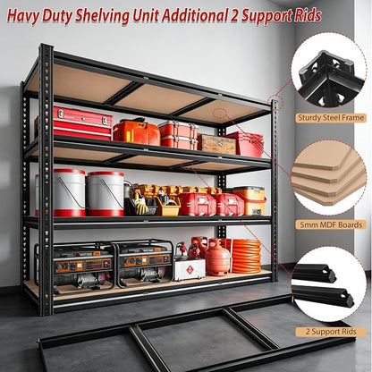 ROOMFAVE 48" W Garage Shelving 4-Tier Storage Shelves 2300LBS - Image 8