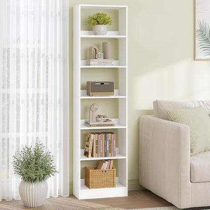 Hzuaneri Bookcase, Tall Narrow Bookshelf, Open Display Storage Shelf | Skinny by Hzuaneri