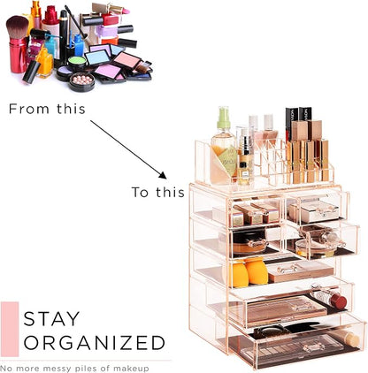Sorbus Clear Cosmetic Makeup Organizer - Image 7