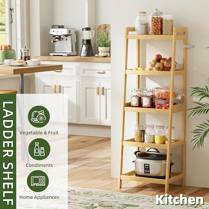 Bookshelf, 5 Tier Ladder Bookcase - Image 8