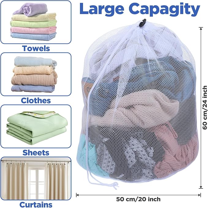20 Pack Mesh Laundry Bags Bulk - Image 2