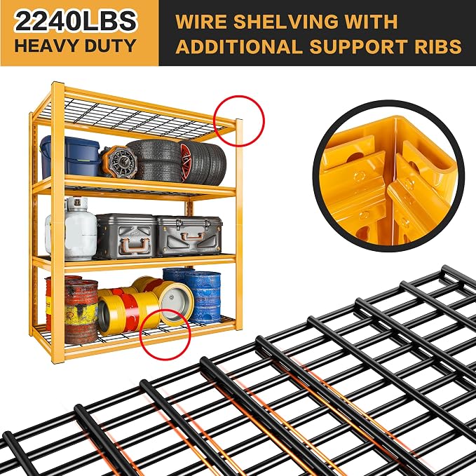 REIBII 40" W Garage Shelving 2240 LBS Storage Shelves Adjustable Heavy Duty - Image 7